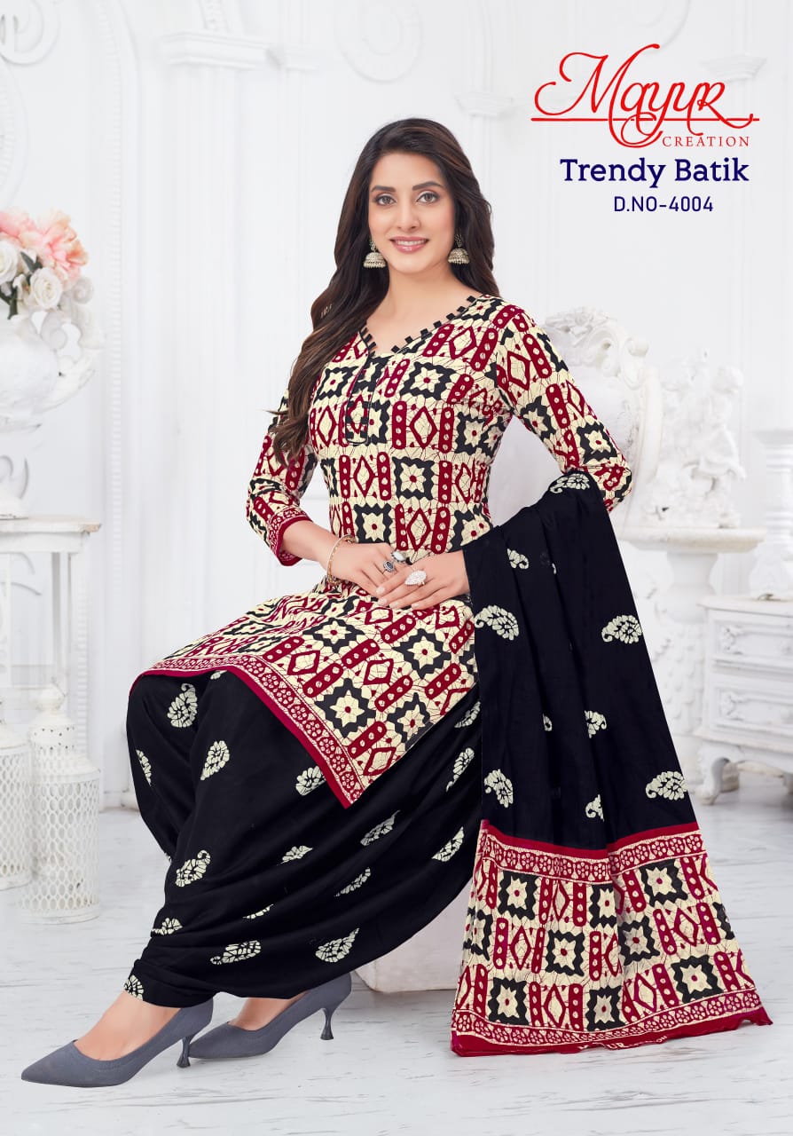 Trendy Batik Vol 4 By Mayur Printed Cotton Dress Material Wholesale Market In Surat